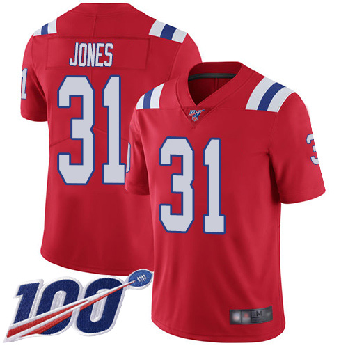 New England Patriots Football #31 100th Season Limited Red Men Jonathan Jones Alternate NFL Jersey->youth nfl jersey->Youth Jersey